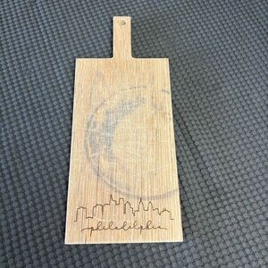 Wooden Cutting Board, Charcuterie Board, Philadelphia Skyline Etching & Logo